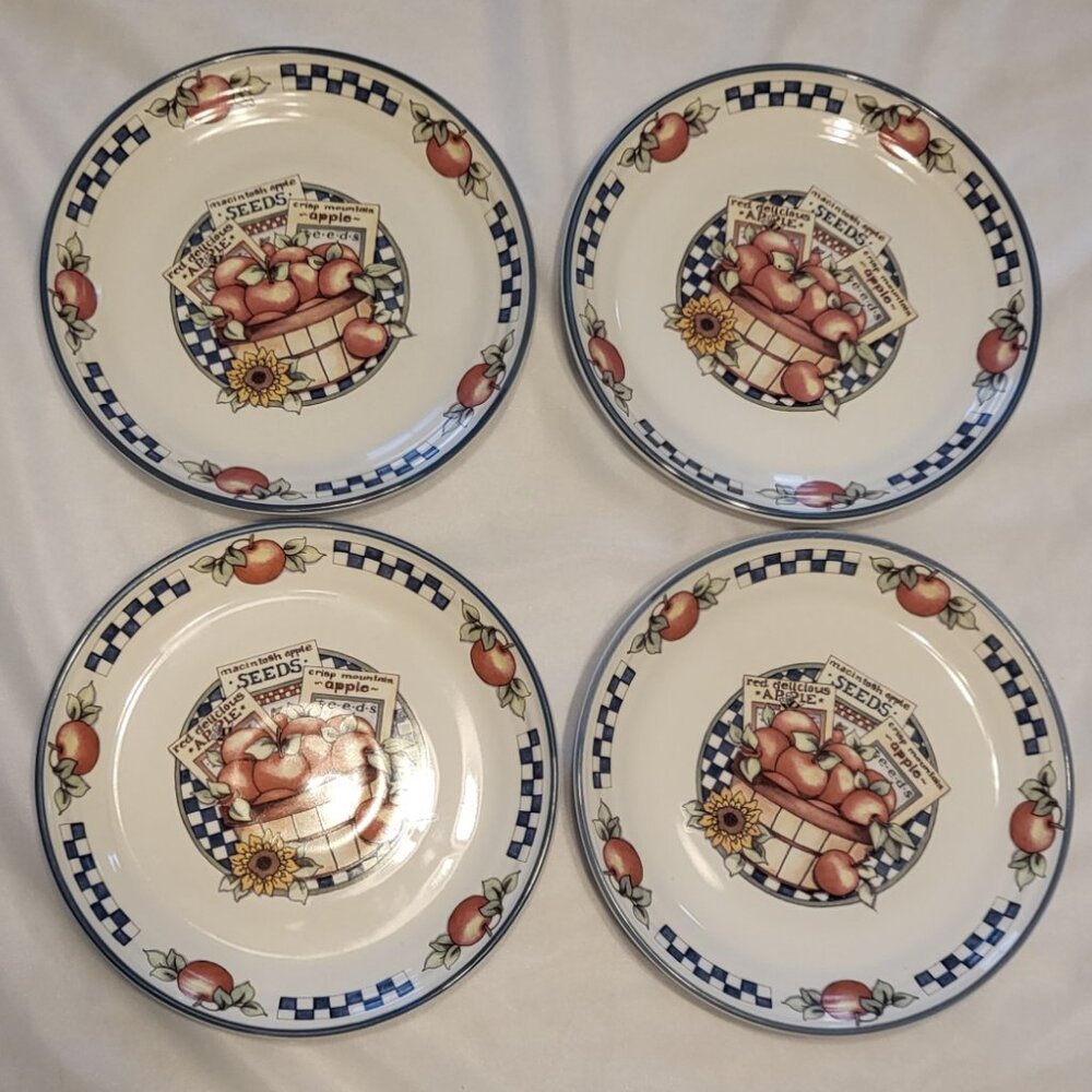 Vintage International Tableworks Appletime Salad Plates 7 3/4" Set of 4